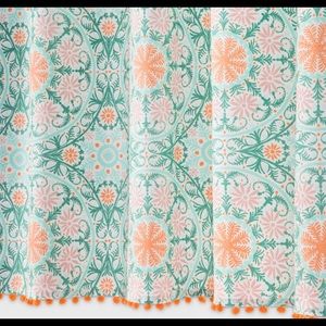 Opalhouse Shower Curtain Medallion Print with Pom Pom Fringe